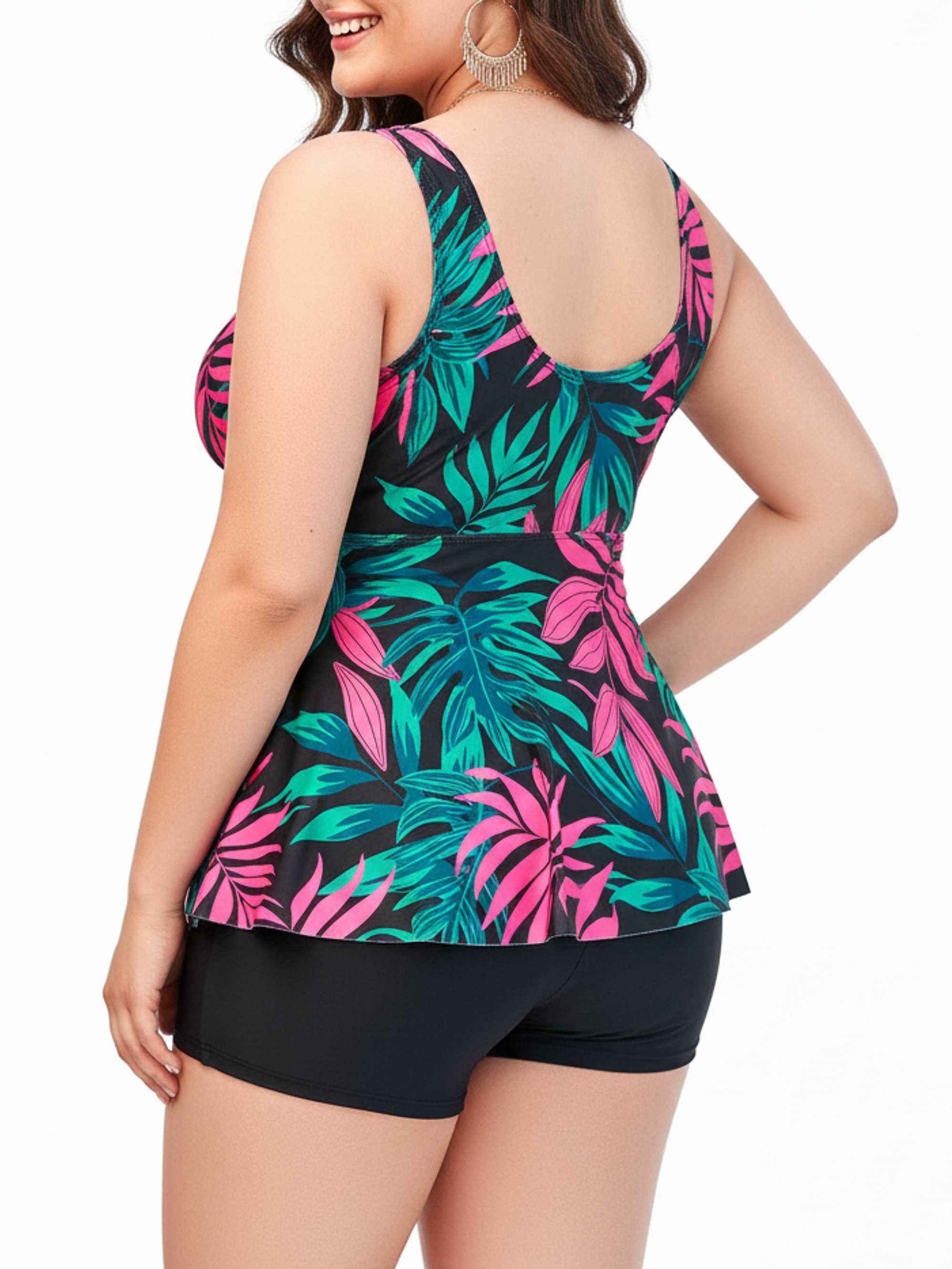 Tankini Tropical Peplum y Short 2