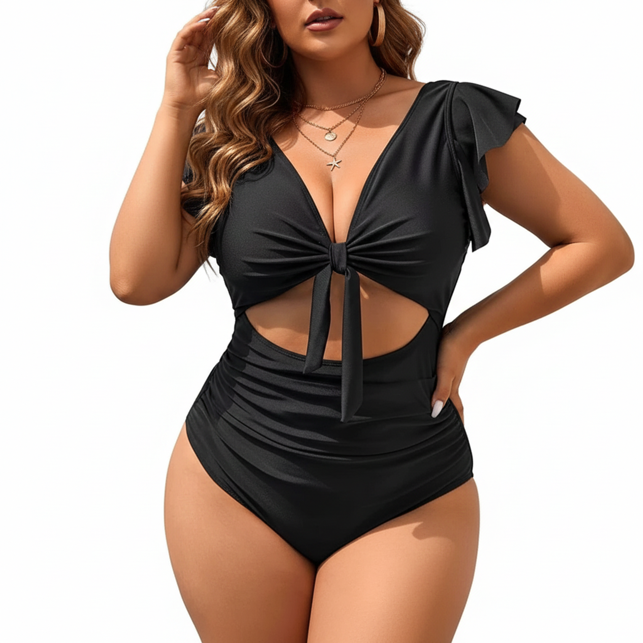 Traje de baño mujer cut out Emily Negro 1