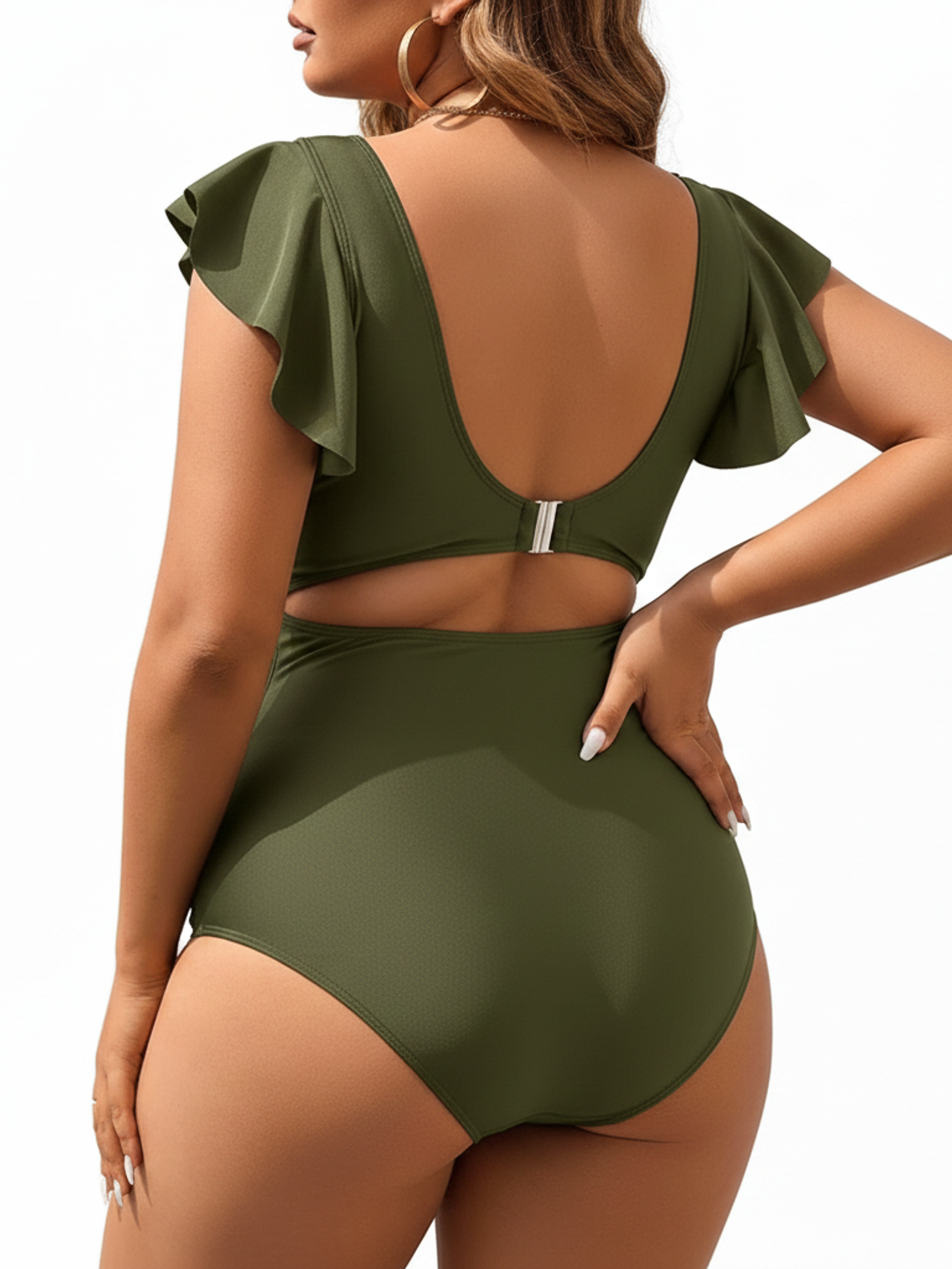 Traje de baño mujer cut out Emily Verde 3