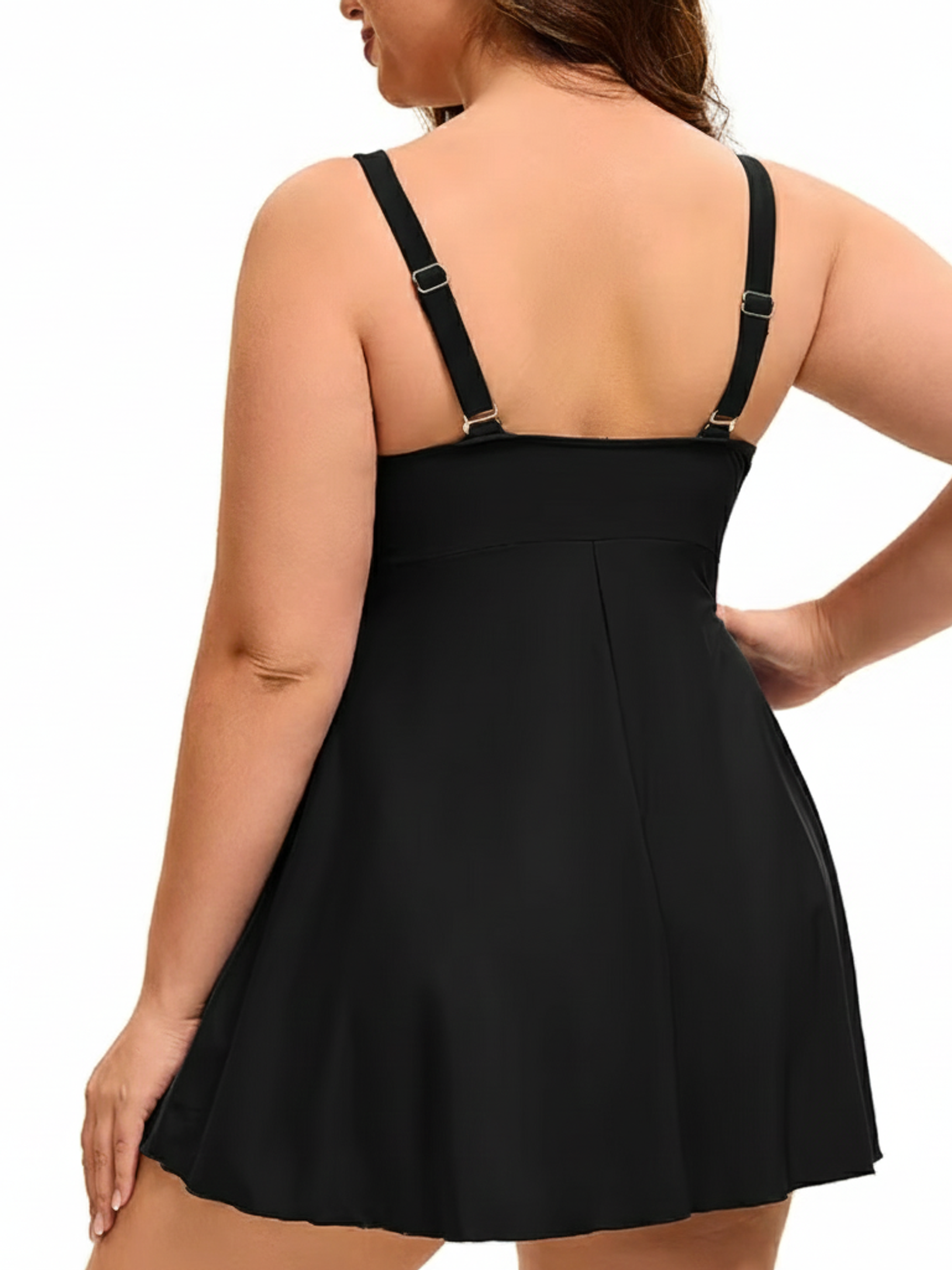 Traje de Baño Vestido Negro con Vuelo 2