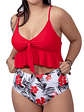 Bikini tiro alto Top Ruffle Rojo - Miniatura 1