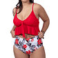 Bikini tiro alto Top Ruffle Rojo - Miniatura 1