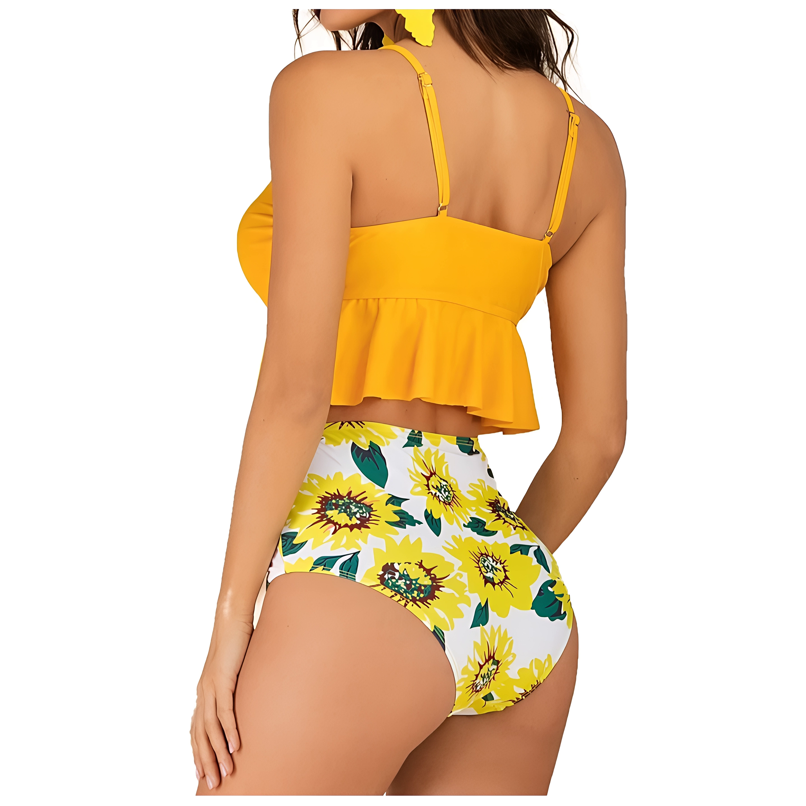 Bikini tiro alto Top Ruffle Yellow 2