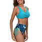 Bikini tiro alto mujer Nissi Straps Turquesa - Miniatura 3