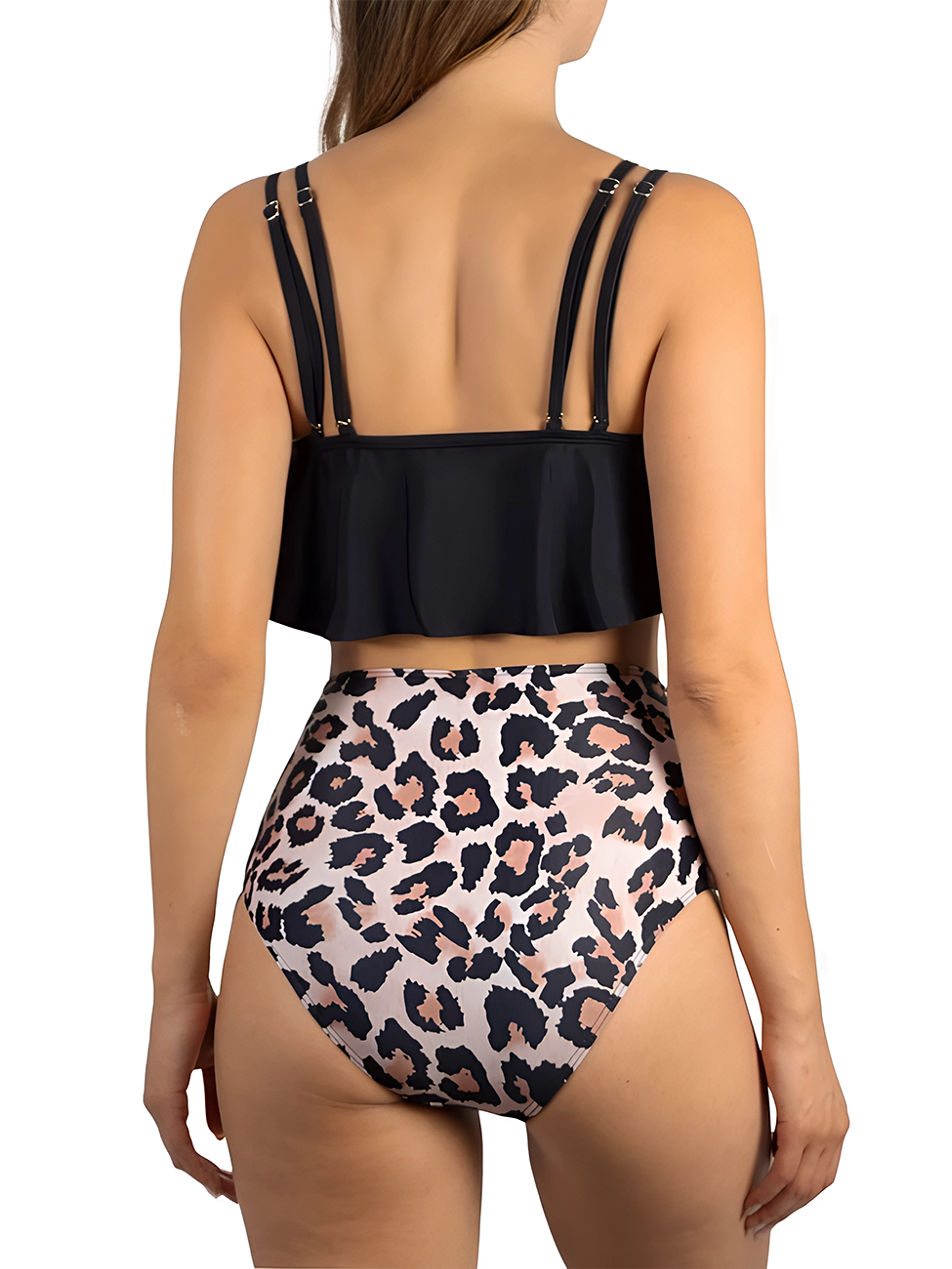 Bikini tiro alto mujer top en punta Val Animal print 2