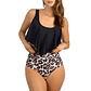 Bikini tiro alto mujer top en punta Val Animal print - Miniatura 1