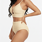 Bikini tiro alto mujer Victoria texturado Crema - Miniatura 2