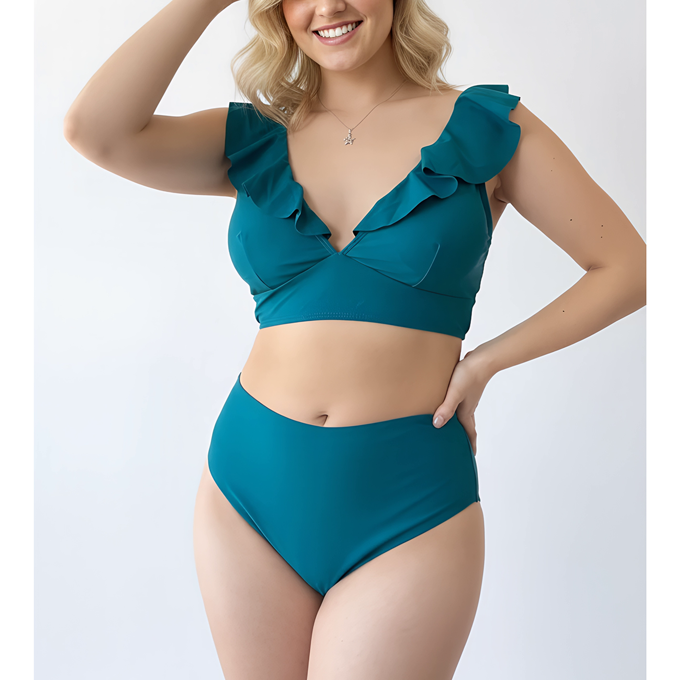 Bikini tiro alto vuelos midle waist Azul 3