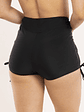 Short bikini tiro alto pretina negro con Straps - Miniatura 2