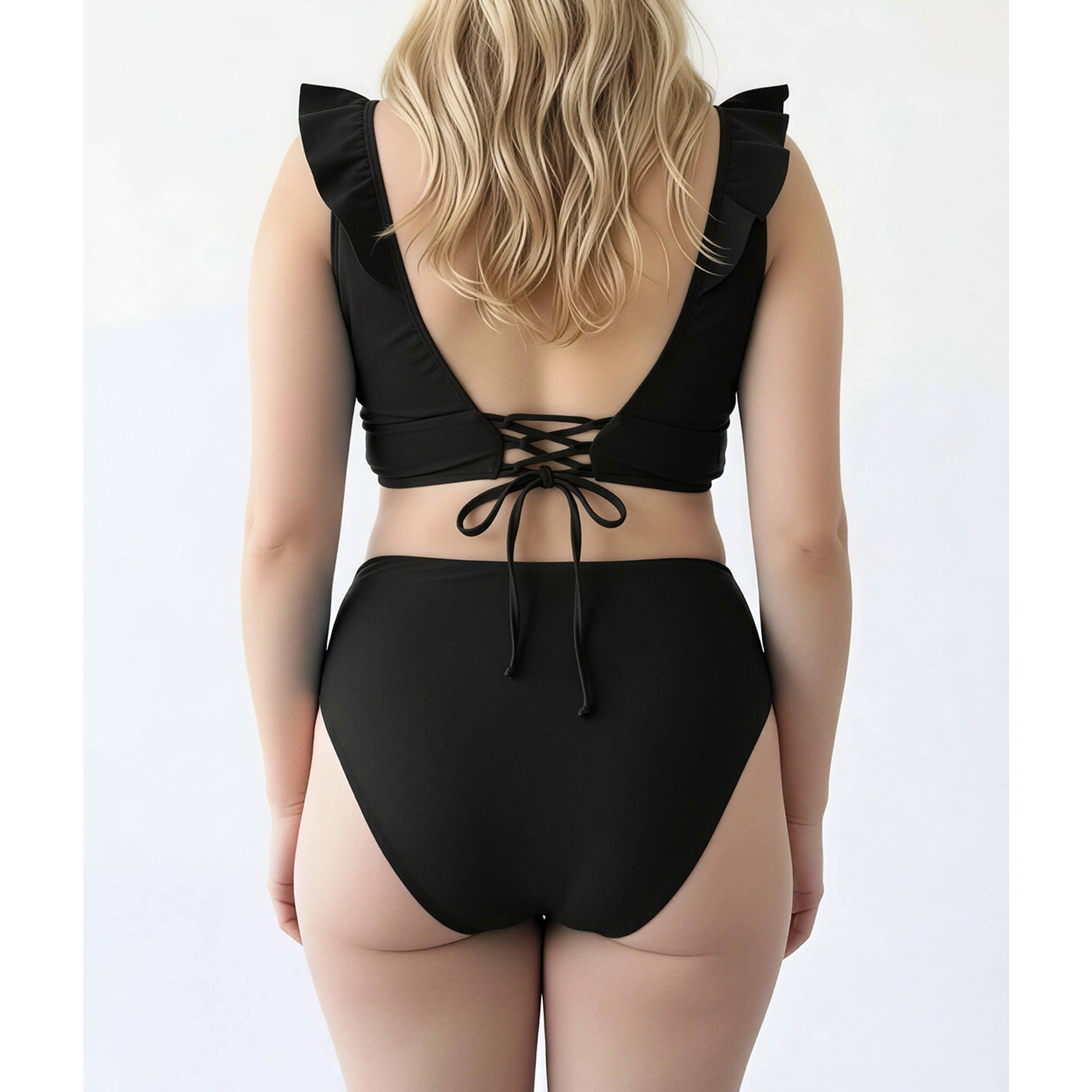 Bikini tiro alto vuelos midle waist Negro 3