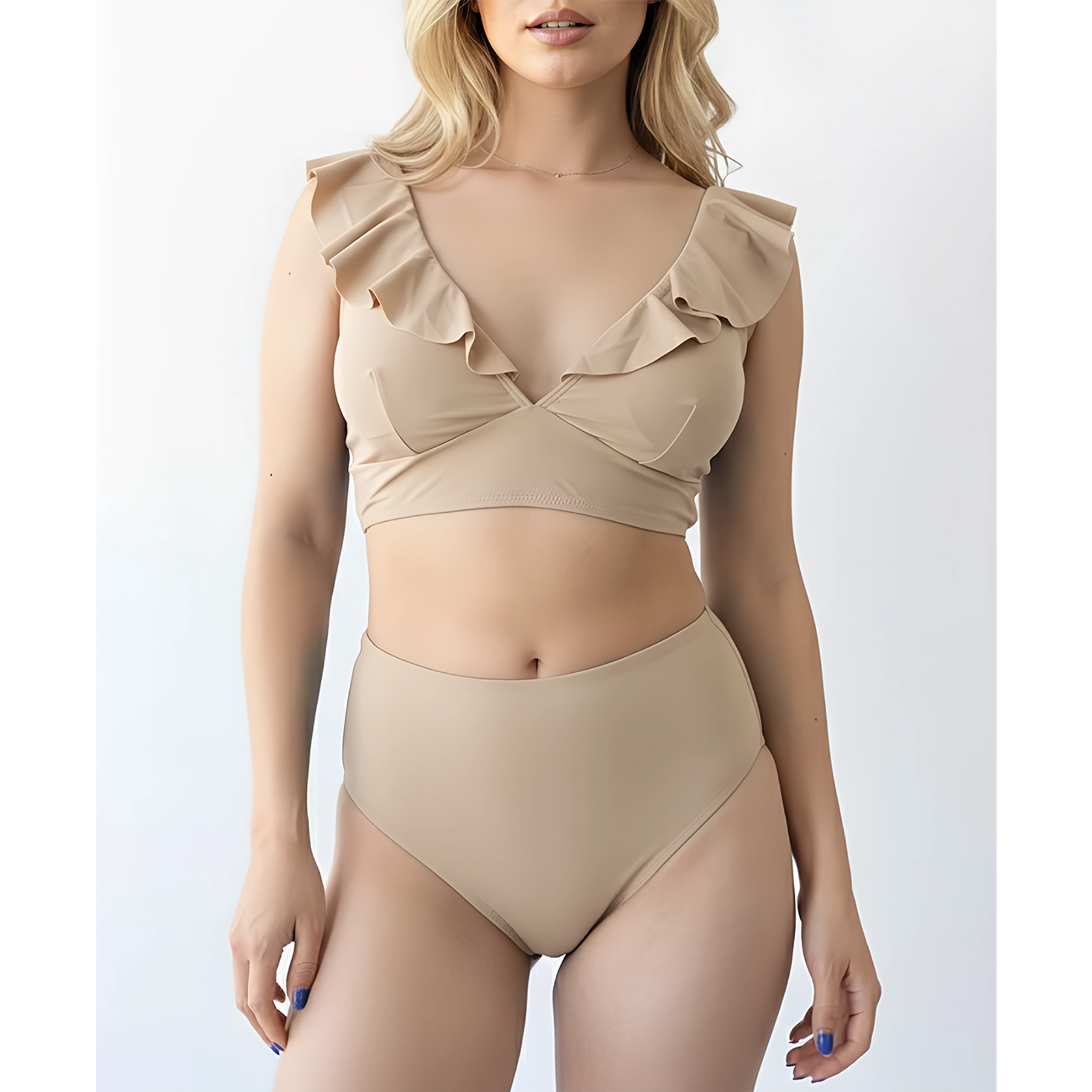 Bikini tiro alto vuelos midle waist Nude 1