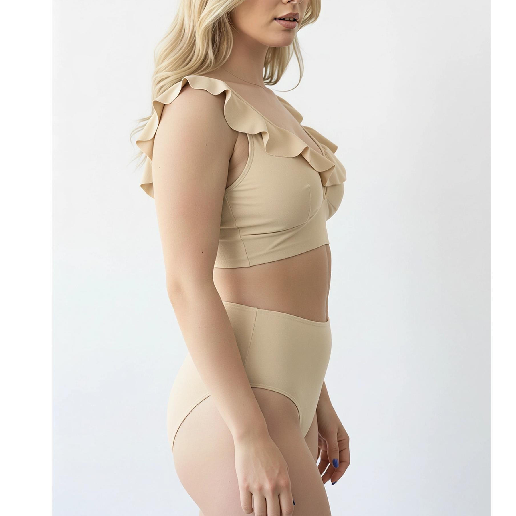 Bikini tiro alto vuelos midle waist Nude 3