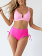 Conjunto de bikini tiro alto Victoria rosa Bicolor - Miniatura 1