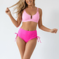 Conjunto de bikini tiro alto Victoria rosa Bicolor - Miniatura 1
