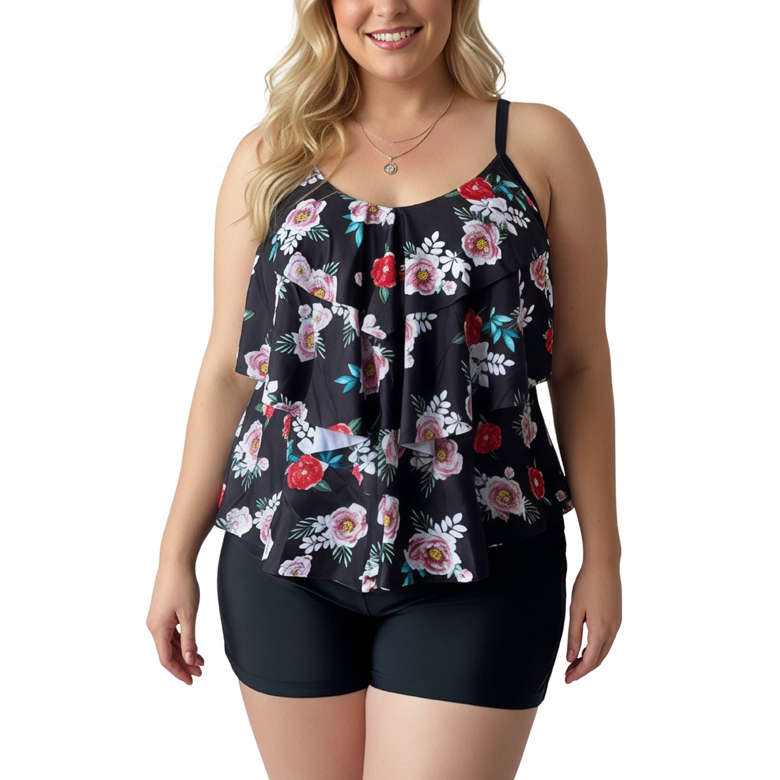 Tankini flor floral Maori Negro 1