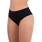 Tanga traje de baño  tiro medio Sin costuras Culotte Negro - Miniatura 2
