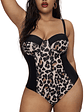 Traje de baño entero mujer copa Animal print - Miniatura 1