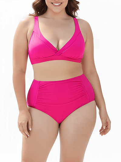 Bikini tiro alto escote V colores