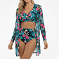 Bikini tiro alto mujer Malia Verde + Kimono - Miniatura 4