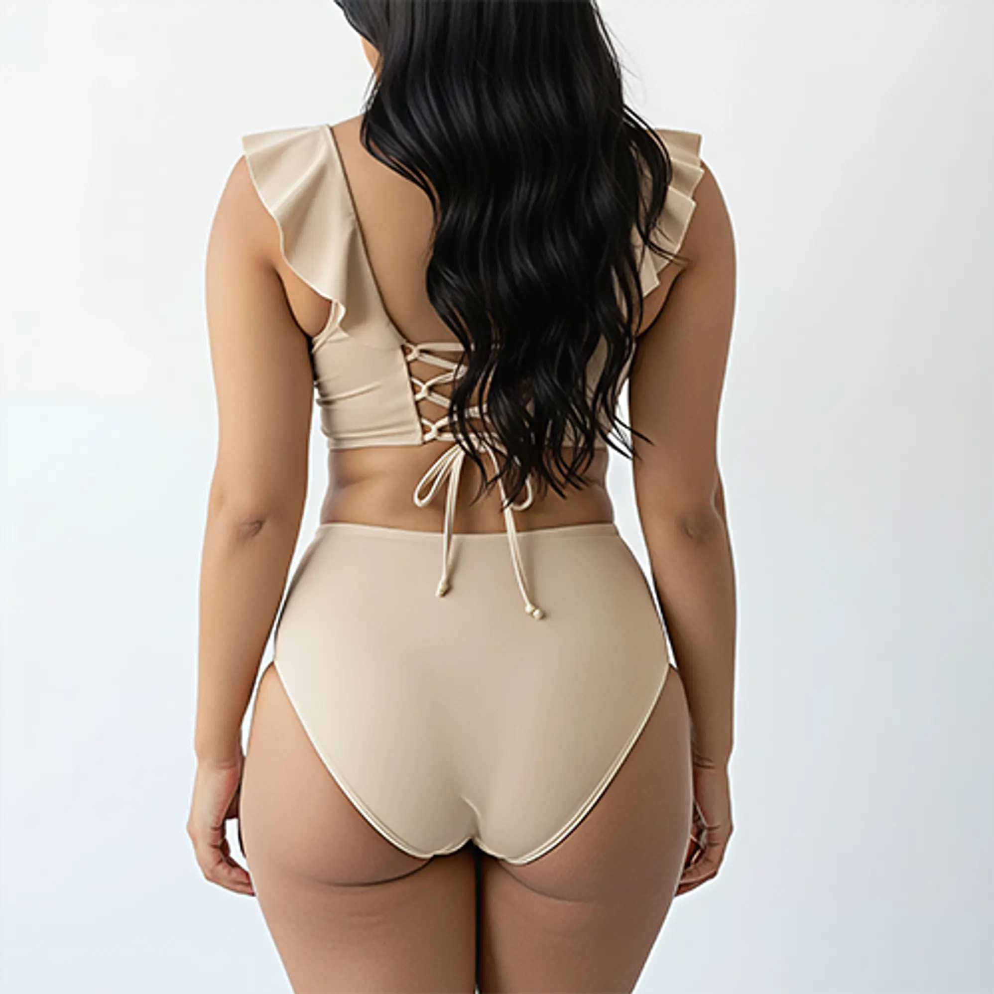 Bikini tiro alto vuelos midle waist Nude 3