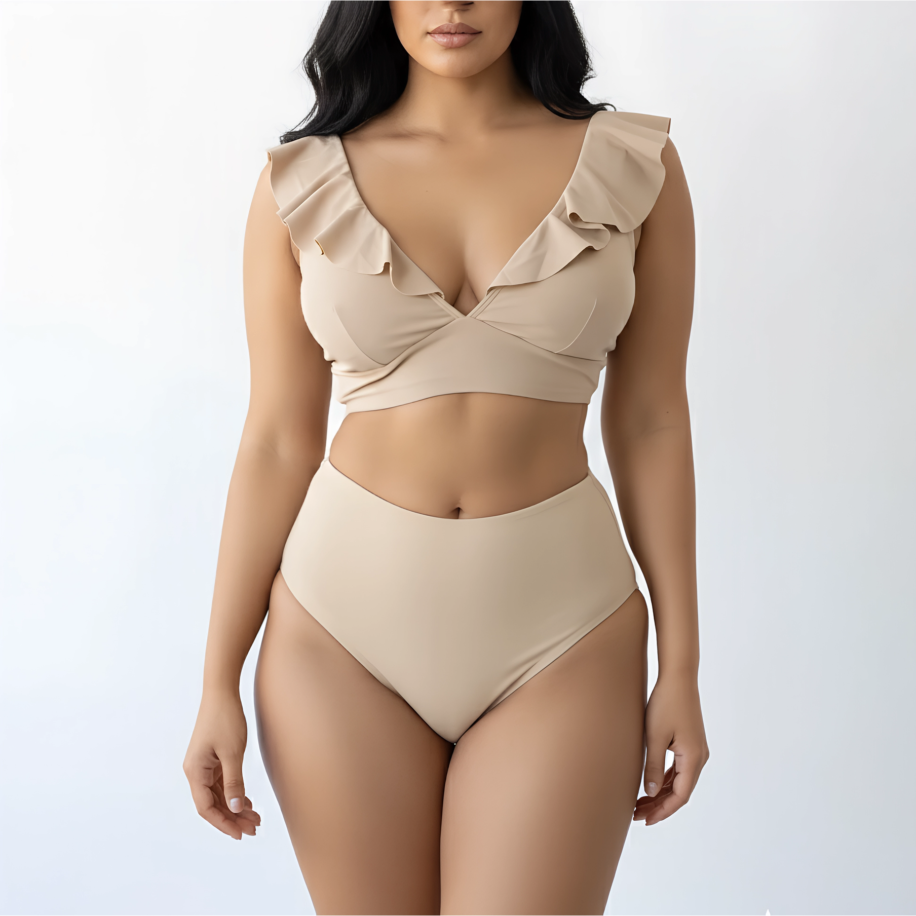 Bikini tiro alto vuelos midle waist Nude 1