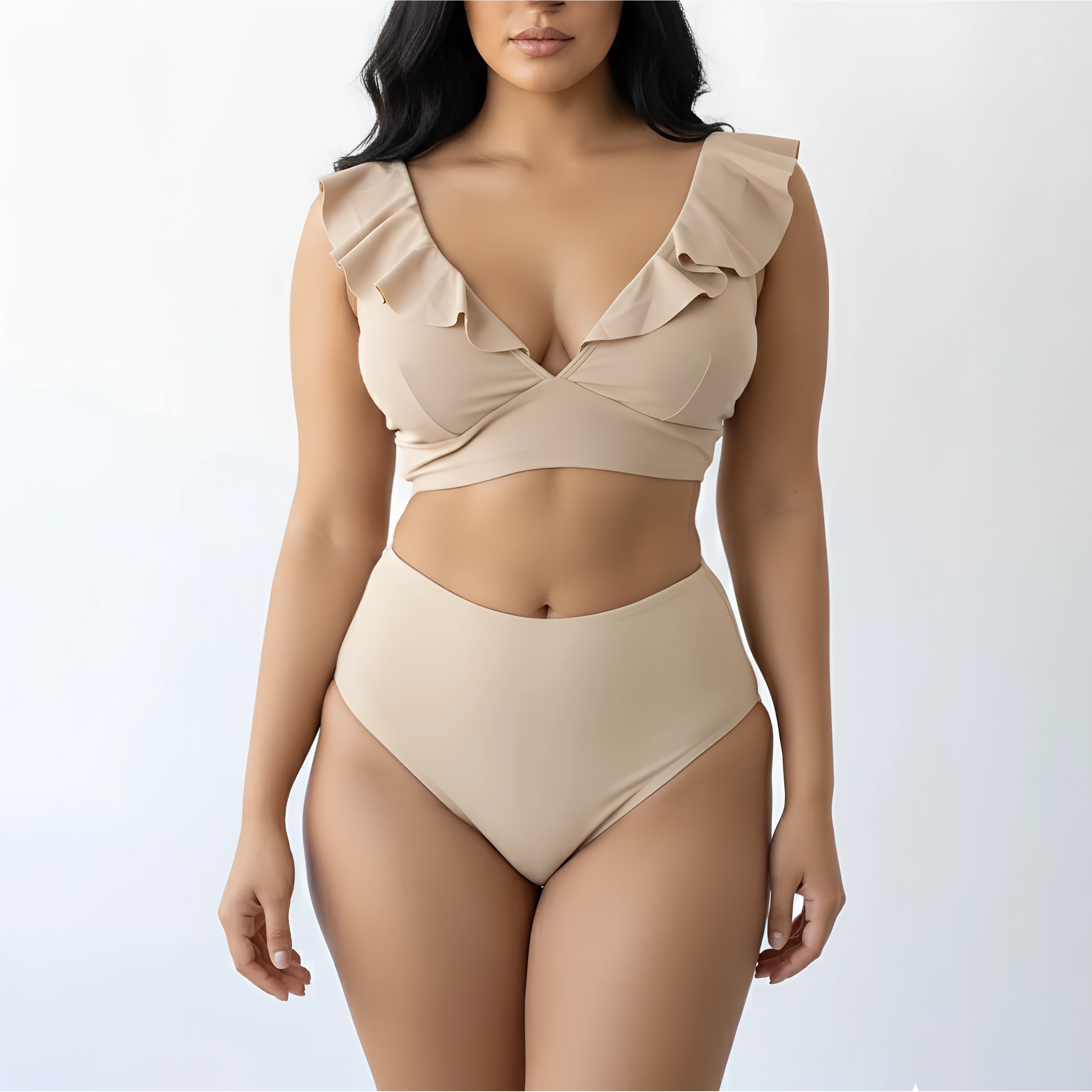 Bikini tiro alto vuelos midle waist Nude 1