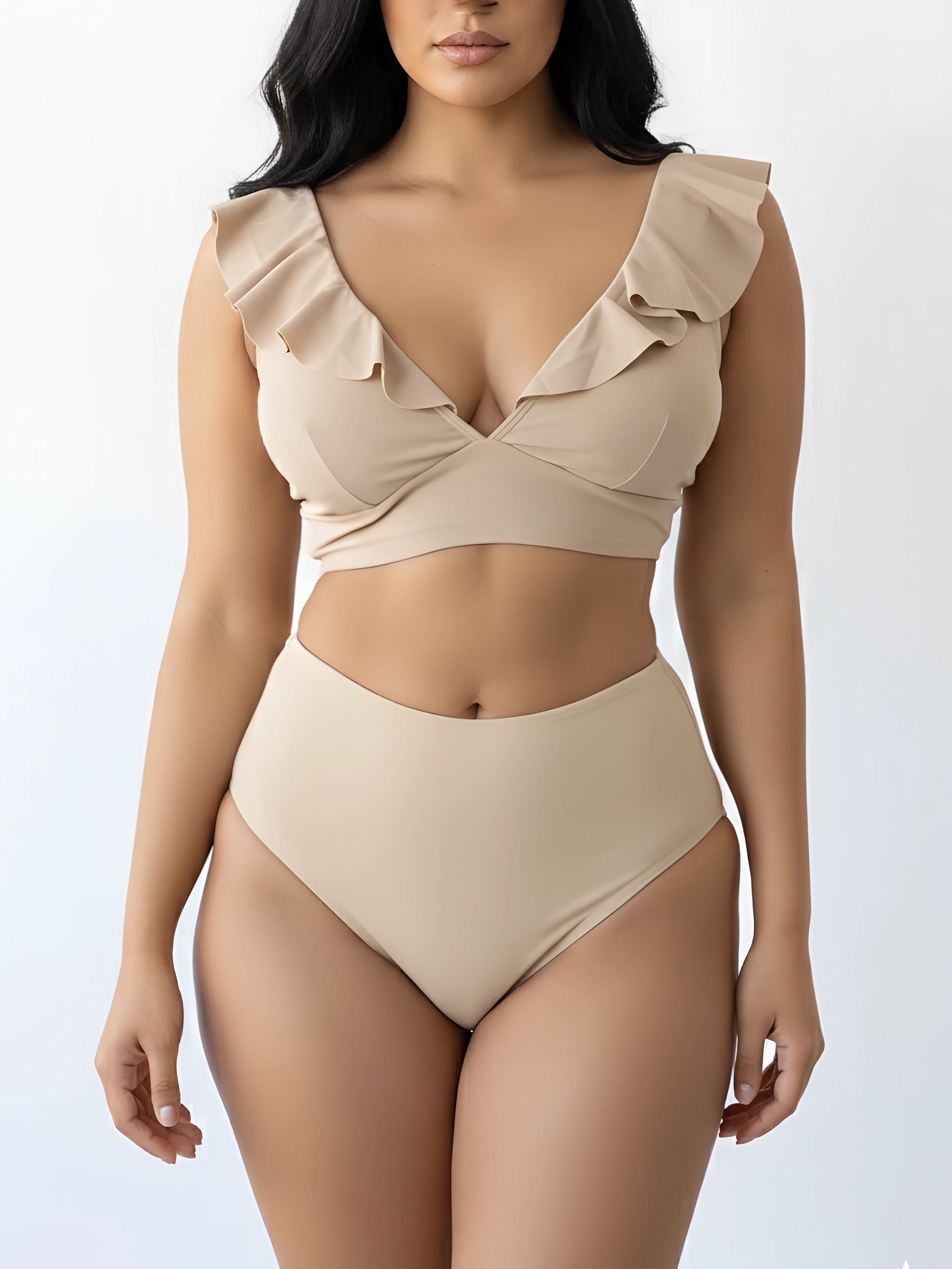 Bikini tiro alto vuelos midle waist Nude 1