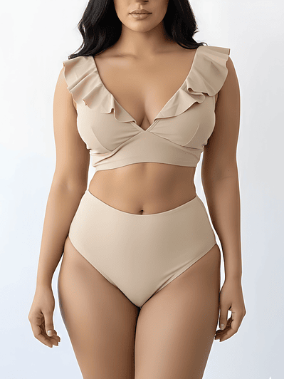 Bikini tiro alto vuelos midle waist Nude