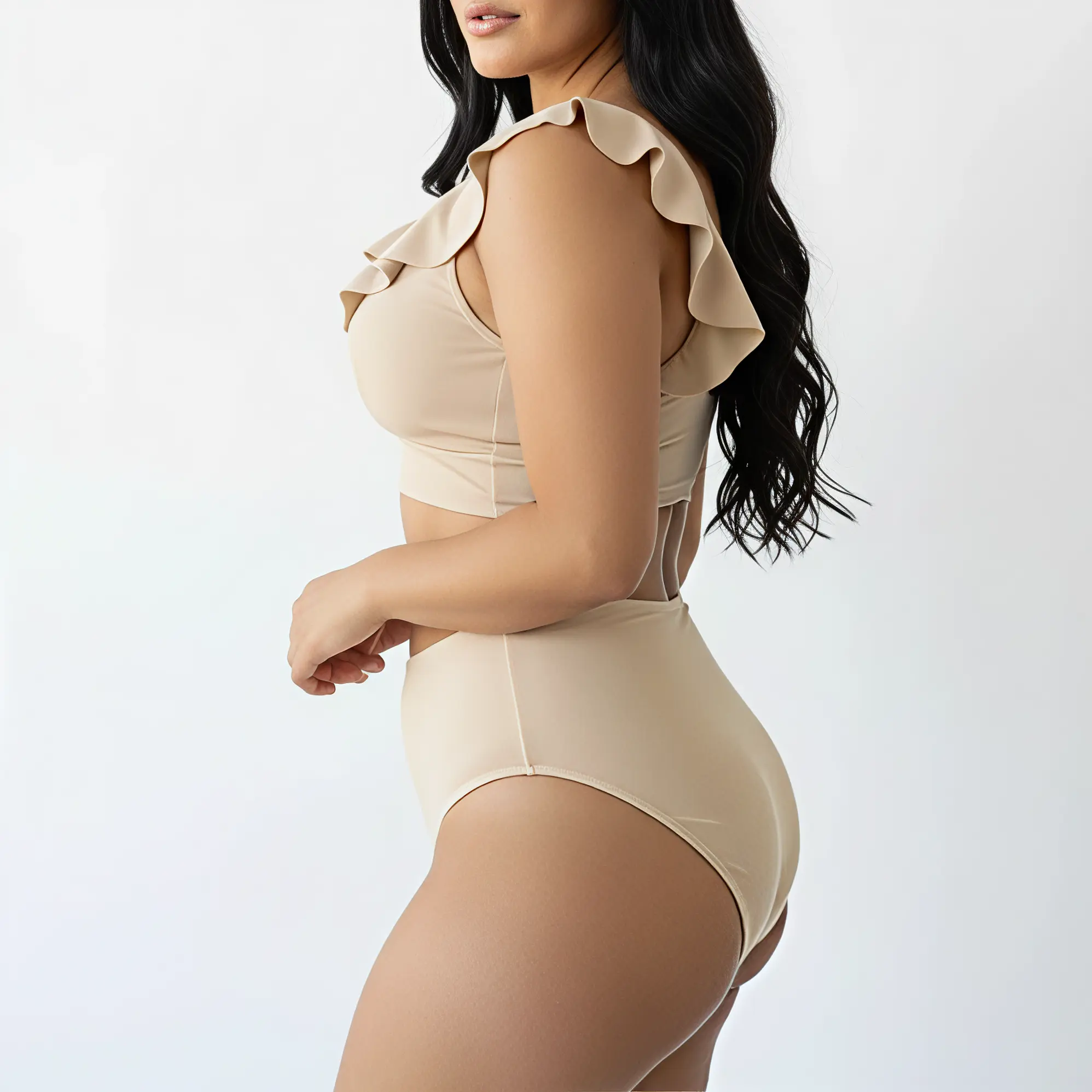 Bikini tiro alto vuelos midle waist Nude 2