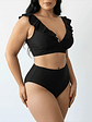 Bikini tiro alto vuelos midle waist Negro - Miniatura 3