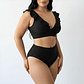 Bikini tiro alto vuelos midle waist Negro - Miniatura 3