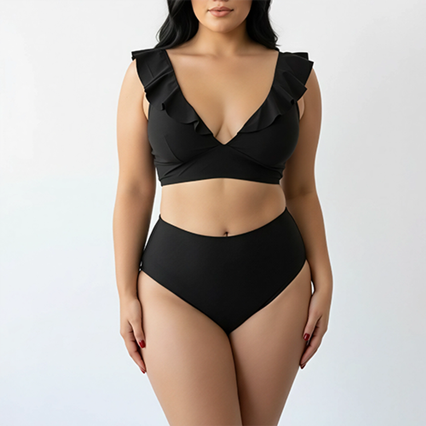 Bikini tiro alto vuelos midle waist Negro 1