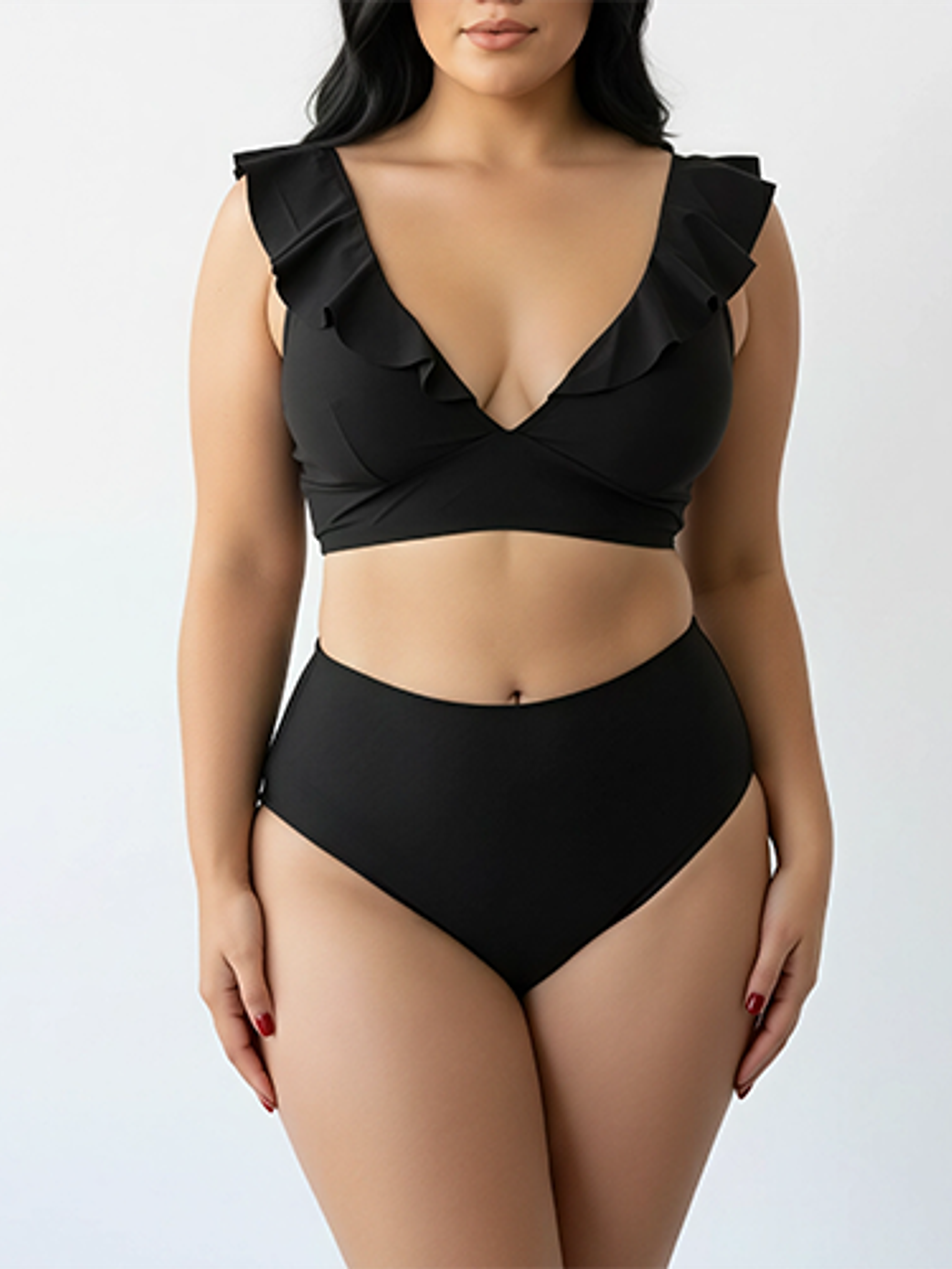 Bikini tiro alto vuelos midle waist Negro 1