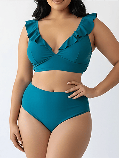 Bikini tiro alto vuelos midle waist Azul