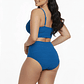 Bikini tiro alto mujer Victoria texturado azul - Miniatura 3