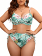 Bikini tiro alto copa straps plus size Menta - Miniatura 1