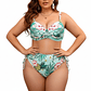 Bikini tiro alto copa straps plus size Menta - Miniatura 1