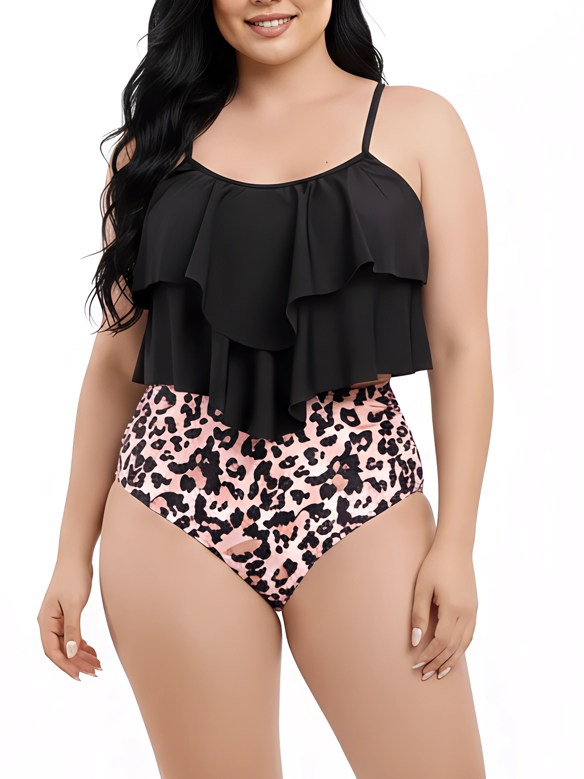 Bikini tiro alto top vuelos Maorí animal print 3
