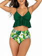 Bikini tiro alto Top Ruffle Verde - Miniatura 2