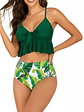 Bikini tiro alto Top Ruffle Verde - Miniatura 3
