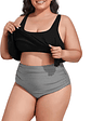 Conjunto de bikini tiro alto en punta Lineas plus size - Miniatura 2