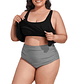 Conjunto de bikini tiro alto en punta Lineas plus size - Miniatura 2