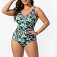 Traje de Baño Entero Tropical con Escote Cruzado - Miniatura 4