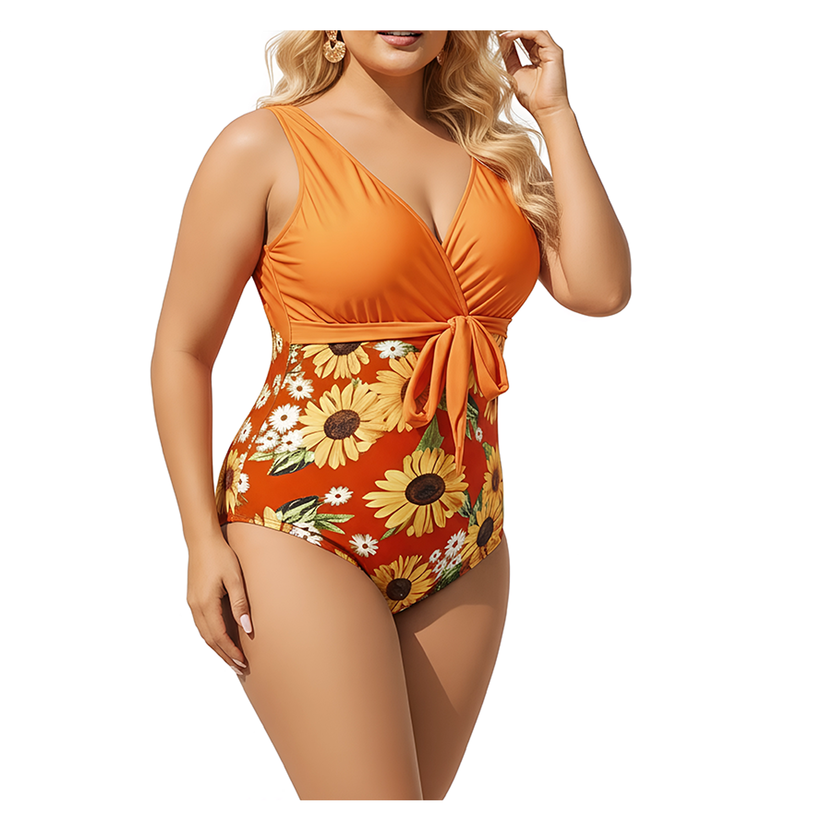 Traje de Baño Entero Girasol Naranja 2