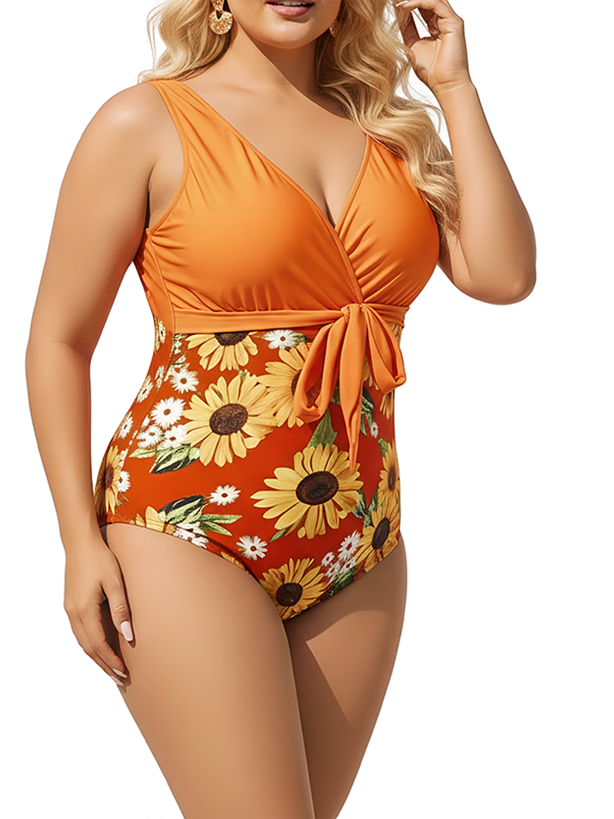 Traje de Baño Entero Girasol Naranja 2