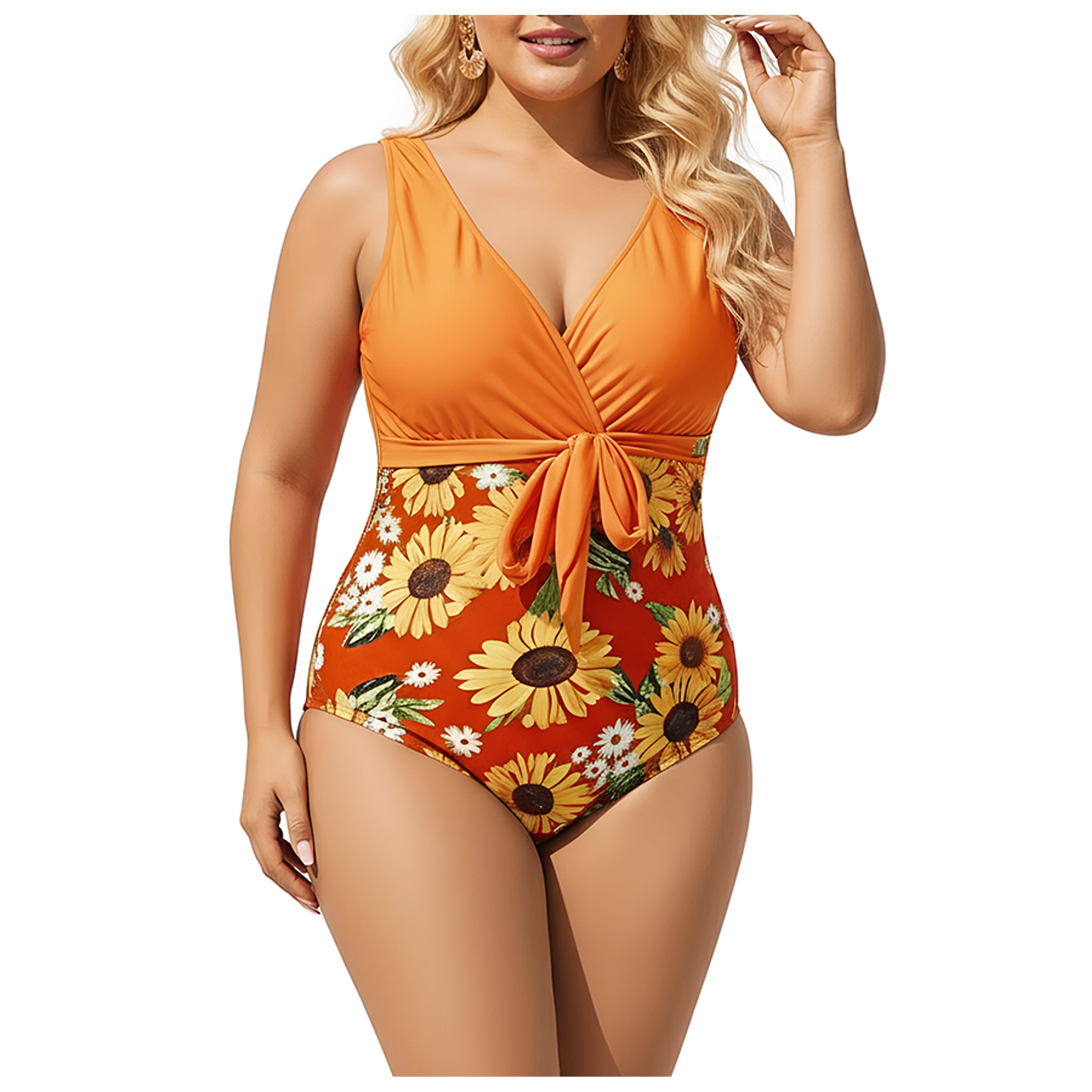 Traje de Baño Entero Girasol Naranja 1