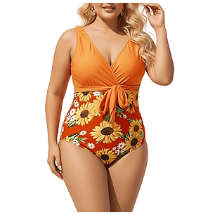 Traje de Baño Entero Girasol Naranja