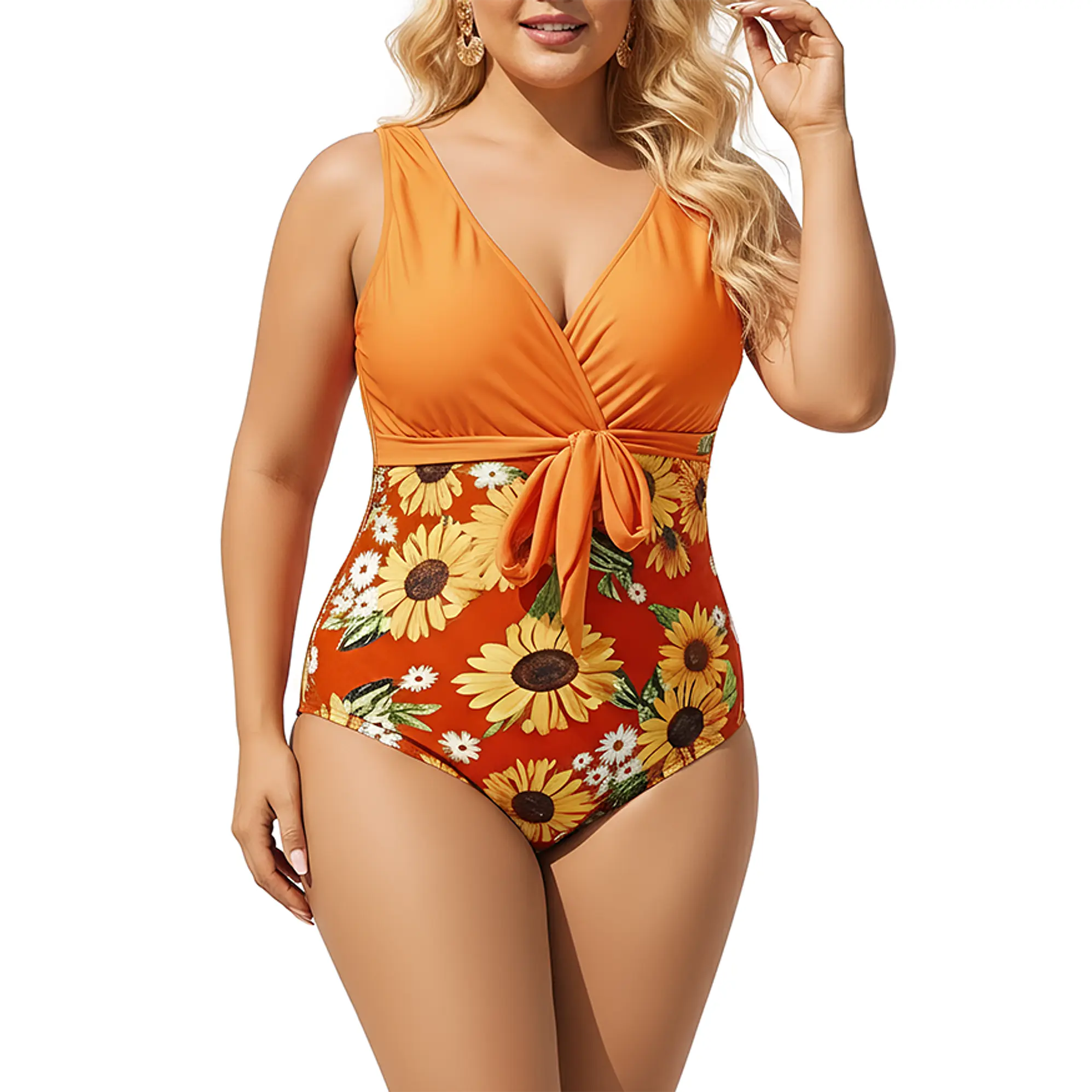 Traje de Baño Entero Girasol Naranja 1