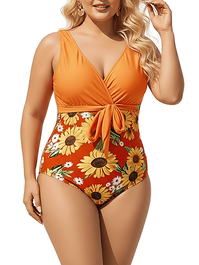 Traje de Baño Entero Girasol Naranja