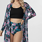 Set de 3 Piezas: Bikini y Kimono Flora Negro Tropical - Miniatura 2